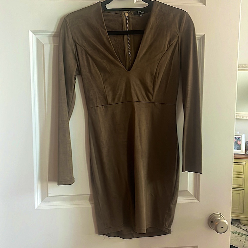 Mini suede dress